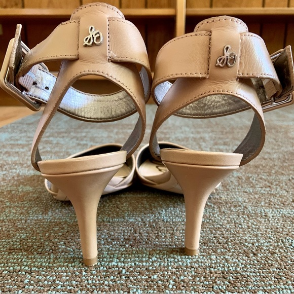 Sam Edelman Beige Okala Ankle Strap Pointed Toe Dress Pumps Heels, size 8 EU 39 - Picture 8 of 12